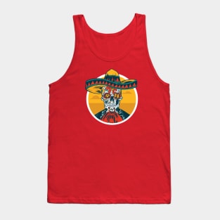 Day of the Dead Mexican Mariachi Vaquero // Dia de los Muertos Sugar Skull Tank Top